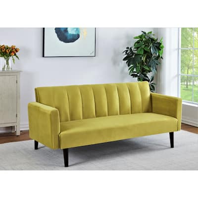 Gelbero Striped Velvet Sofa Bed Sleeper