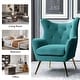 preview thumbnail 11 of 108, Eusebio Tufted Velvet Accent Chair with Wingback, Arms, and Metal Gold Legs for Living Room or Bedroom by HULALA HOME