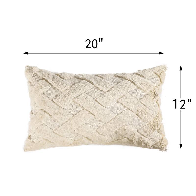 Adeco Pack of 2 12"x 20" Fabric Throw Pillow Covers