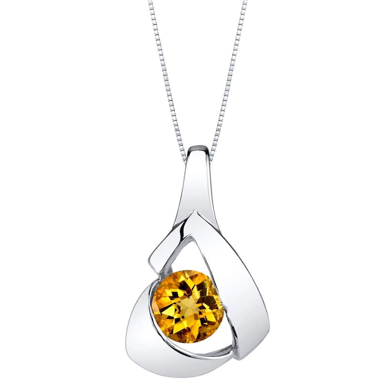 0.75 ct Citrine Pendant in Sterling Silver