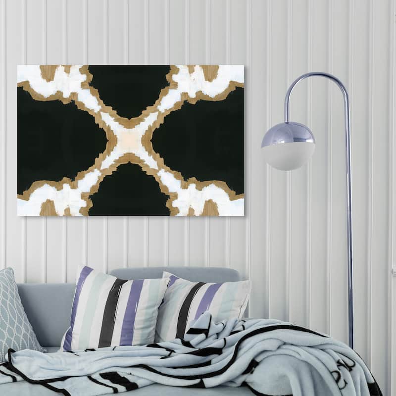 Wynwood Studio Canvas Abstract Mis Montanas Black and Metallic Gold Modern & Contemporary Wall Art Canvas Print - 30 x 45