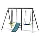 preview thumbnail 2 of 6, Swing Sets for Backyard, 550LBS Swingset Outdoor for Kids, Swing Set with Slide and Glider, 1 Saucer Swing