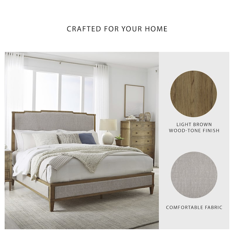 Signature Design by Ashley Sharlance Brown/Beige King Upholstered Panel Bed