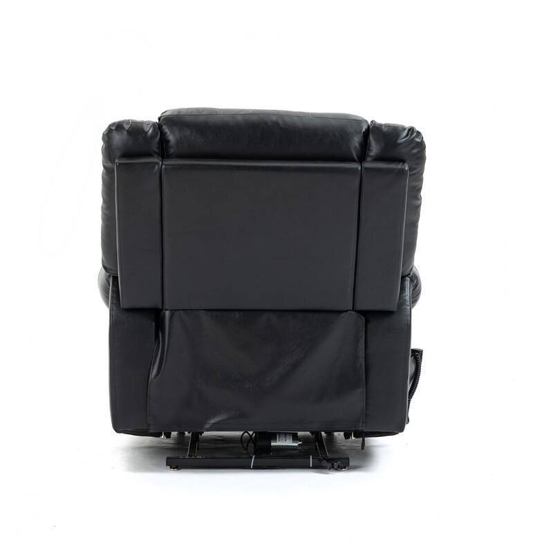 Dual Motor Real Leather Power Lift Recliner with Massage, Heating Functuous and USB Ports-Up to 350 LBS Capacity