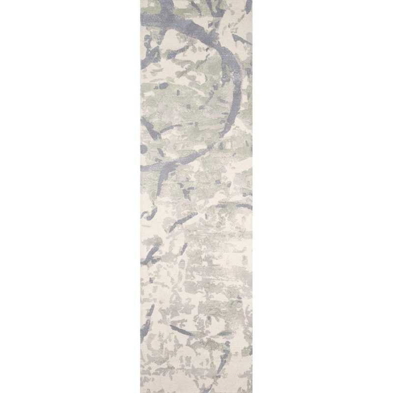 Momeni Illusions Hand Tufted Wool Abstract Area Rug - 2' 3" x 8' - Grey - Runner