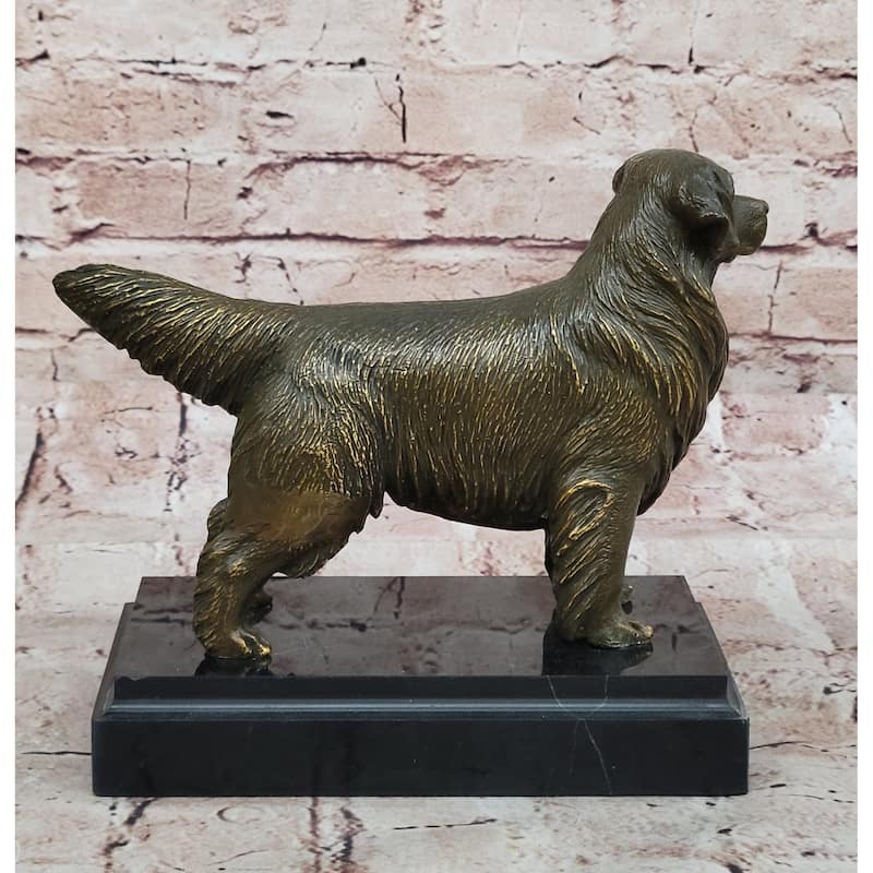 Bronze Golden Retriever Imitative Dog Statue Realistic Pet Sculpture Decor