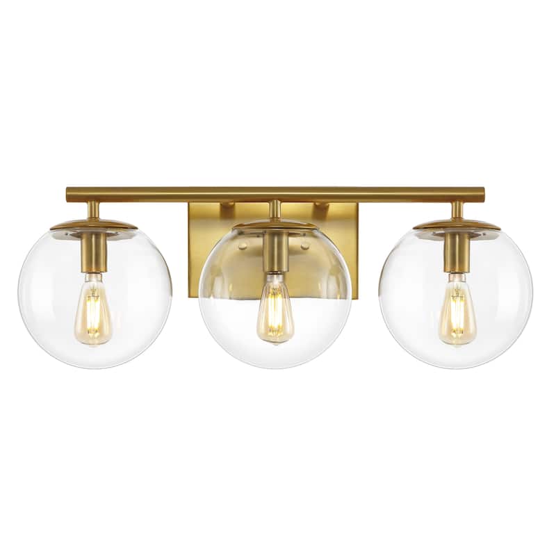 SAFAVIEH Lighting Tallina 3-Light 20-inch Glass Orb Wall Sconce (LED Bulbs Included) - 7.5 In. W x 20 In. D x 7.8 In. H