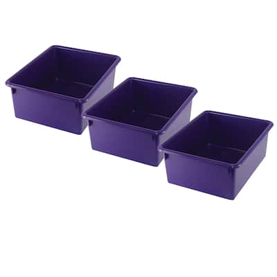 Romanoff Stowaway 5" Letter Box no Lid, Purple, Pack of 3