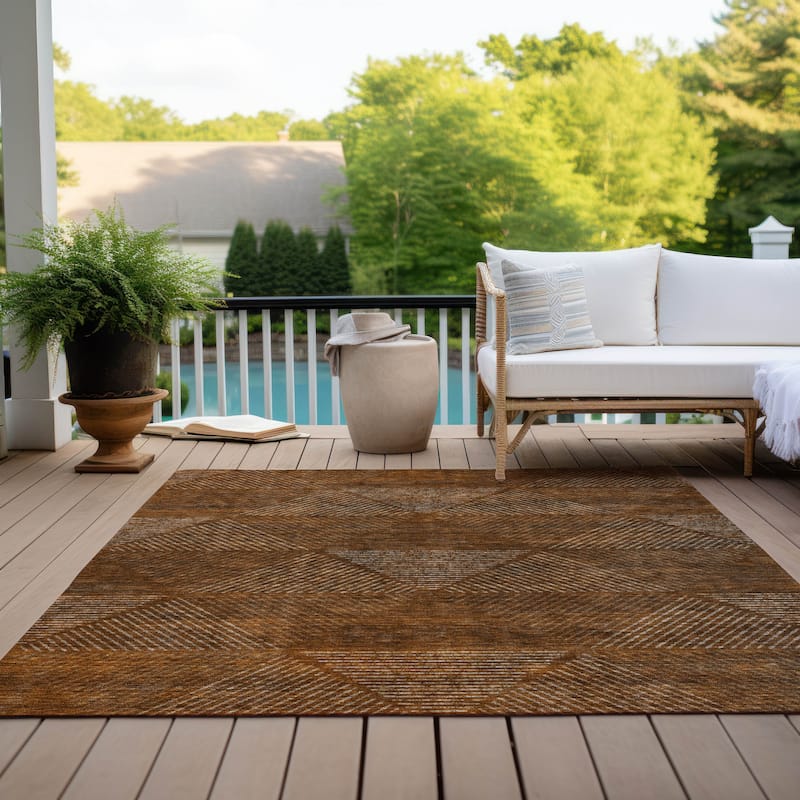 Machine Washable Indoor/ Outdoor Chantille Prism Contemporary Rug