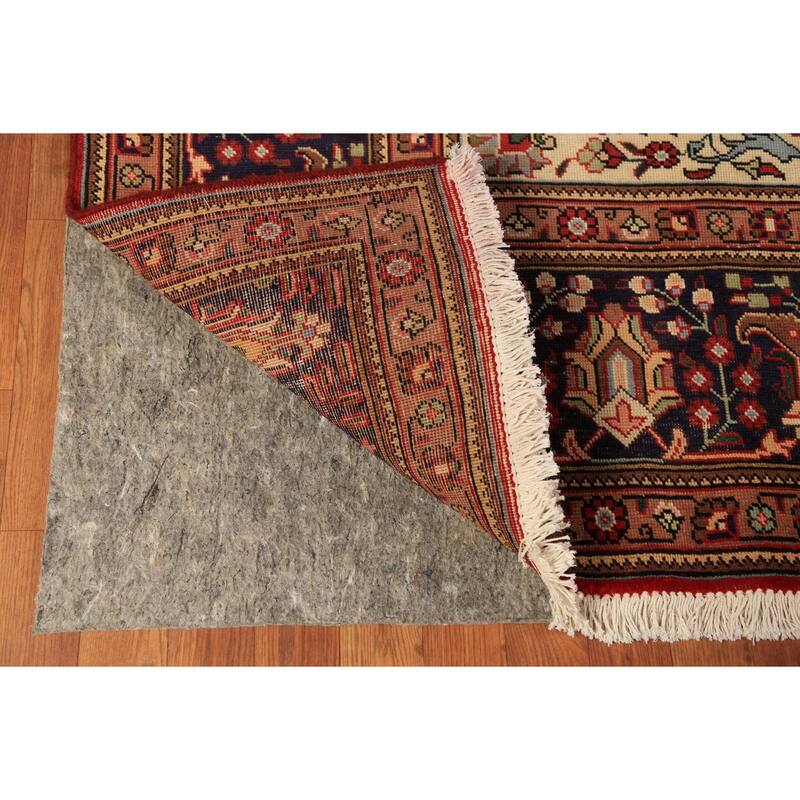 Red Medallion Tabriz Persian Vintage Area Rug Handmade Wool Carpet - 9'10" x 13'4"
