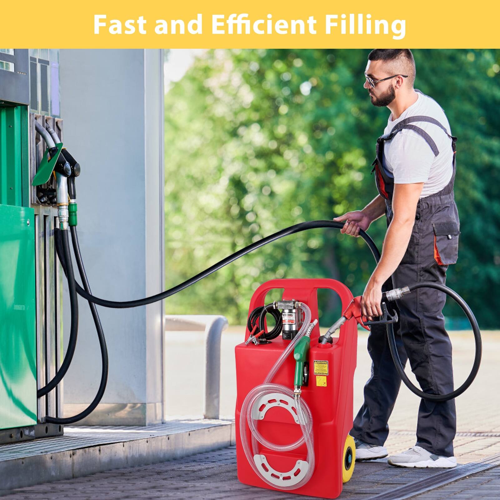 32 Gallon Fuel Caddy, Portable Diesel Fuel Tank OnWheels Bed Bath