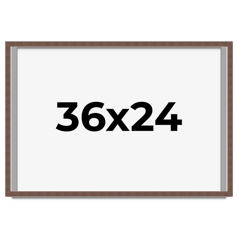 36x24 Shadow Box Frame Brown | 1.125 inches Deep Real Wood Rustic