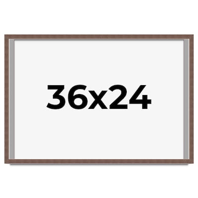 36x24 Shadow Box Frame Brown | 1.125 inches Deep Real Wood Rustic