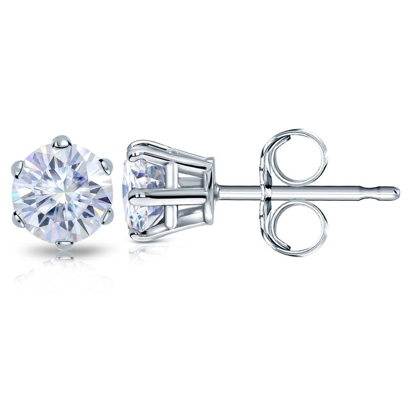 Auriya 7ctw Round Moissanite Stud Earrings 14k Gold - Yellow