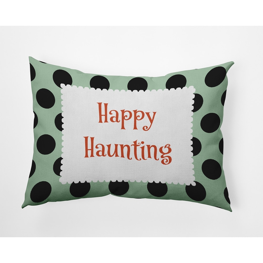 Halloween Happy Haunting Dots Accent Pillow