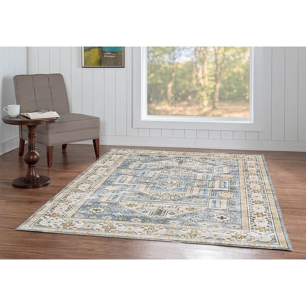 slide 2 of 7, Parson Machine Washable Grey and Beige Area Rug