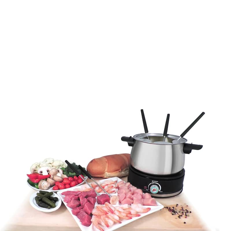 Swissmar Arolla Stainless Steel Electric 3-in-1 Fondue Set