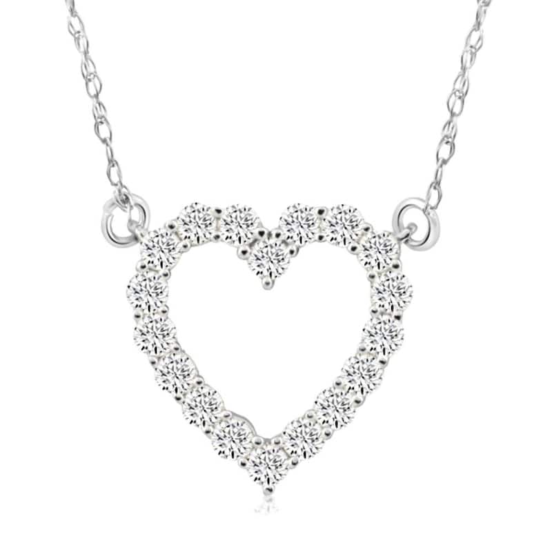 1/2Ct Heart Diamond Pendant in White or Yellow Gold