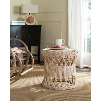 SAFAVIEH Desta Natural Rattan Round Table - 19.6" x 19.6" x 19.6"