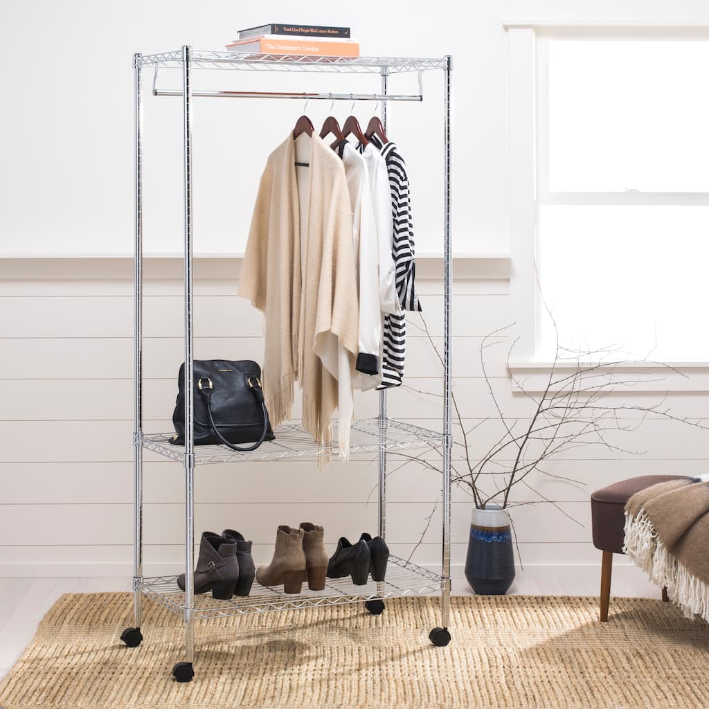 happimess Jane 71" 3-Tier Garment Rack, Chrome
