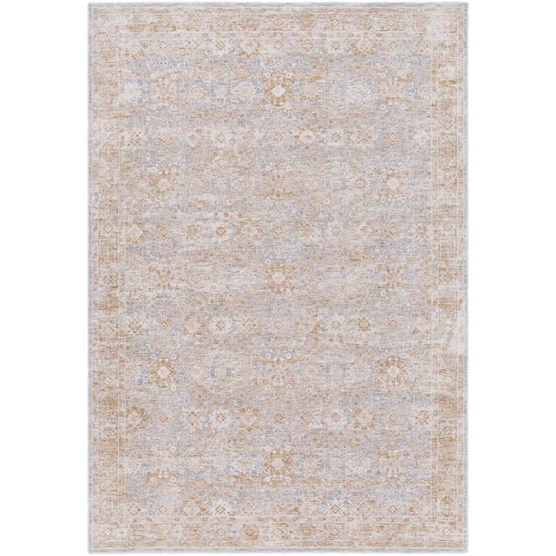Livabliss Da Vinci Traditional Medallion Area Rug - Grey/Beige - 6' 7" x 6' 7" Round