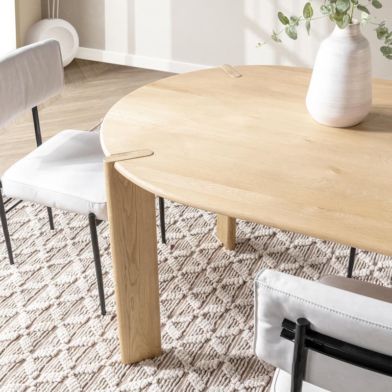 Kering 75" Oak Wood Oval Dining Table by Kosas Home