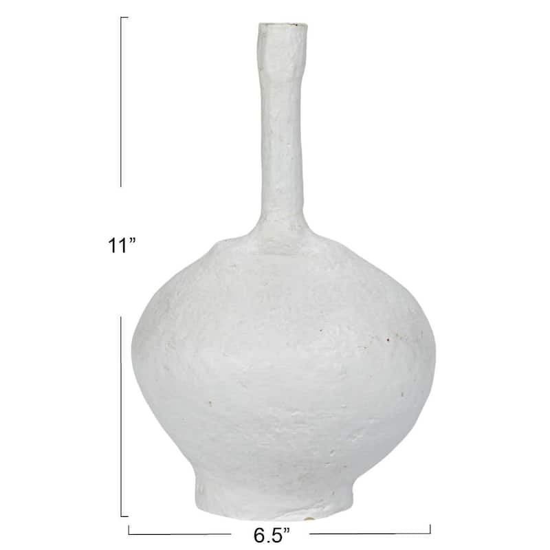 Decorative Paper Mache Taper Holder with Tall Neck - 6.5"L x 6.5"W x 11.0"H