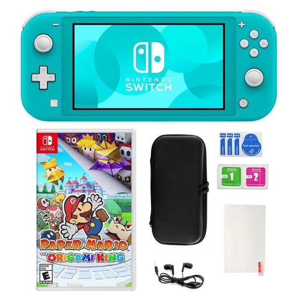 Shop Black Friday Deals On Nintendo Switch Lite In Turquoise With Paper Mario And Accessories Overstock 31860199