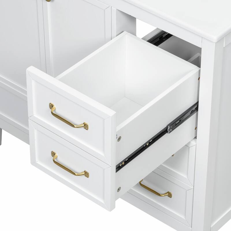 36" Bathroom Vanity with Sink, Cabinet with Soft-Closing Door, 4 Drawers in Varying Sizes