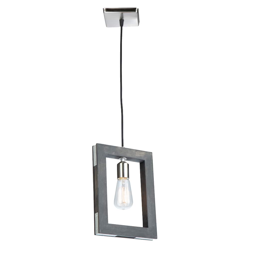 Gatehouse 1 Light Pendant (Dark Pine & Brushed Nickel) - Dark Pine & Brushed Nickel