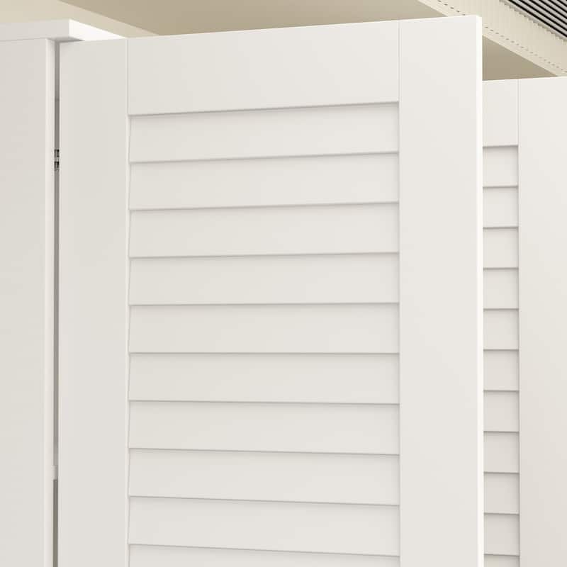 Wardrobe Armoire Closet 59"W Large Freestanding Wardrobe Cabinet White