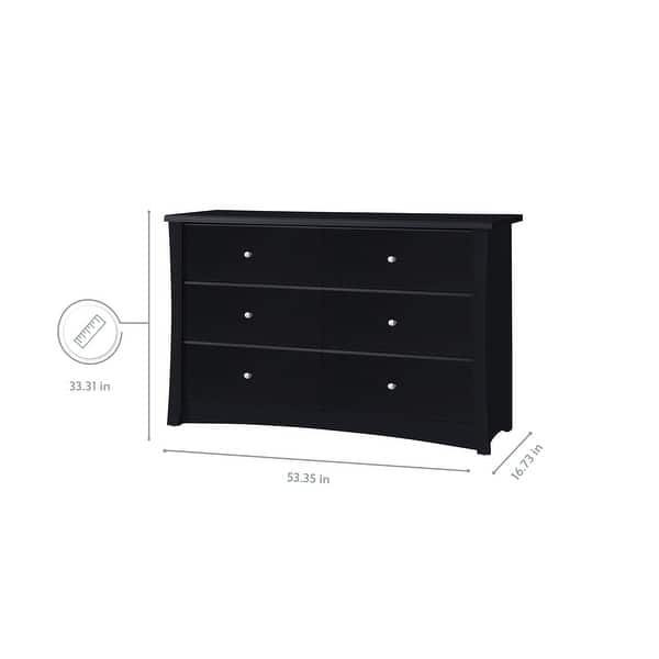 dimension image slide 0 of 6, Storkcraft Crescent 6 Drawer Chest - Durable, Stylish, and Elegant Storage Solution with 6 Spacious Drawers