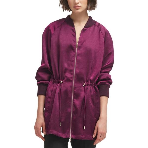 Shop Dkny Womens Bomber Jacket Winter Satin Overstock 28903835