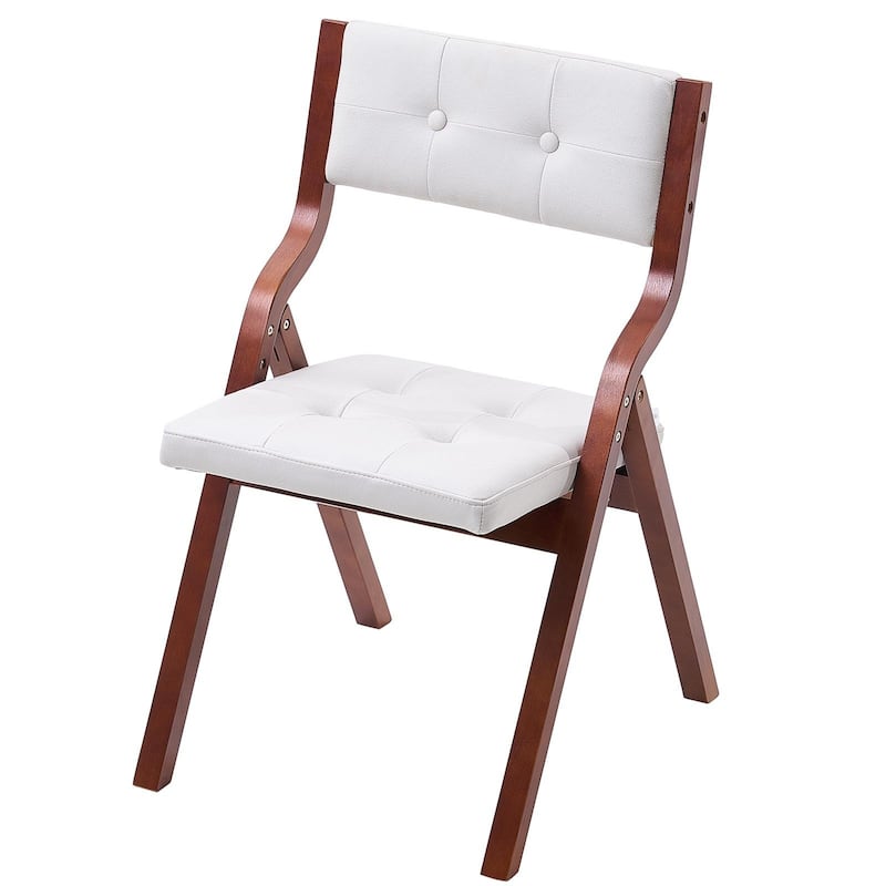 Foldable Wooden Chair with Padded Cushion, Portable Design