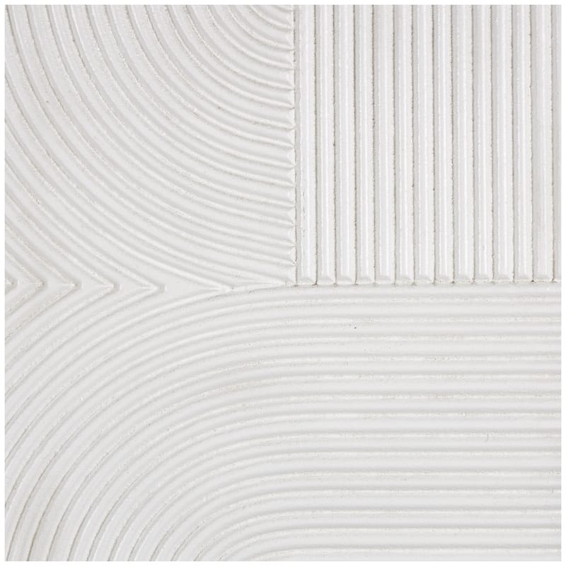 Wooden Geometric Handmade Carved Panel Home Wall Decor with Looped Sand Art Design- Black or White - CosmoLiving by Cosmopolitan