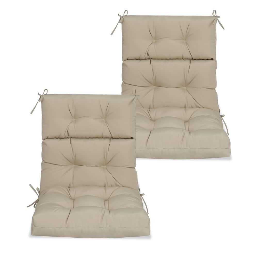 2 Pcs Set High Back Patio Chair Cushions,Tufted Rocking Chair Cushions,Cushions For Garden Porch Home Office Chair Use