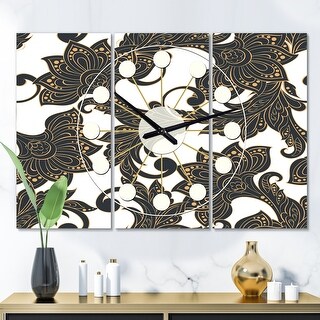 Designart 'Retro Indian Floral Batik I' Oversized Mid-Century wall ...