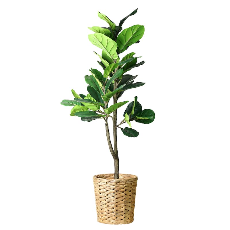 American Art Decor Artificial Faux Tree in White Tapered Ceramic Pot
