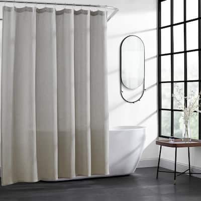Kenneth Cole Solid Waffle Cotton Blend Shower Curtain