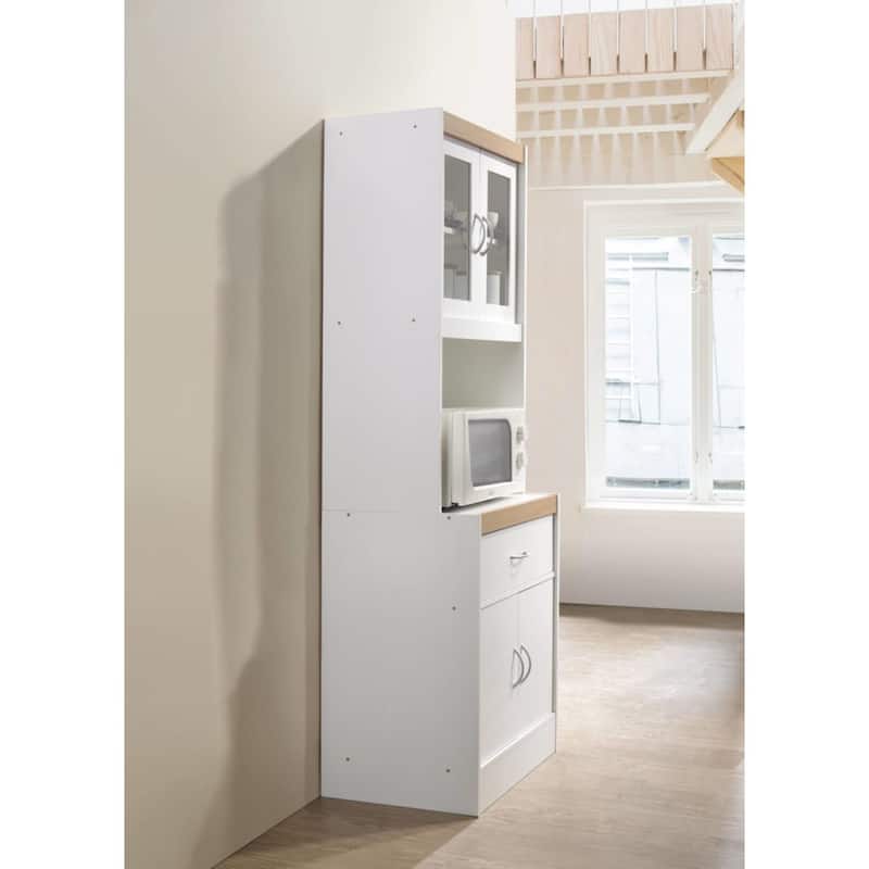 70.75" White Kitchen Cabinet with One Pull-Out Drawer