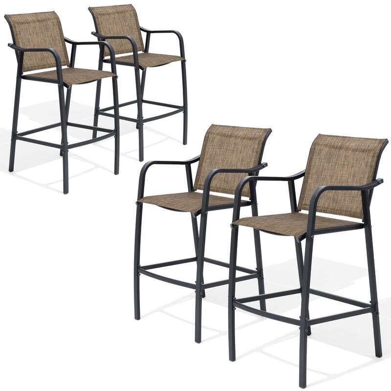 Outdoor Indoor Patio Bar Stools Lightweight Bar Chairs - Earth - 4-Piece