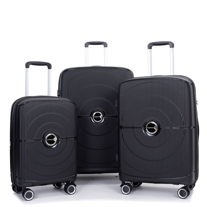 Expandable Hardshell Suitcase Double Spinner Wheels PP Luggage Sets 3-Piece Set (20/24/28)