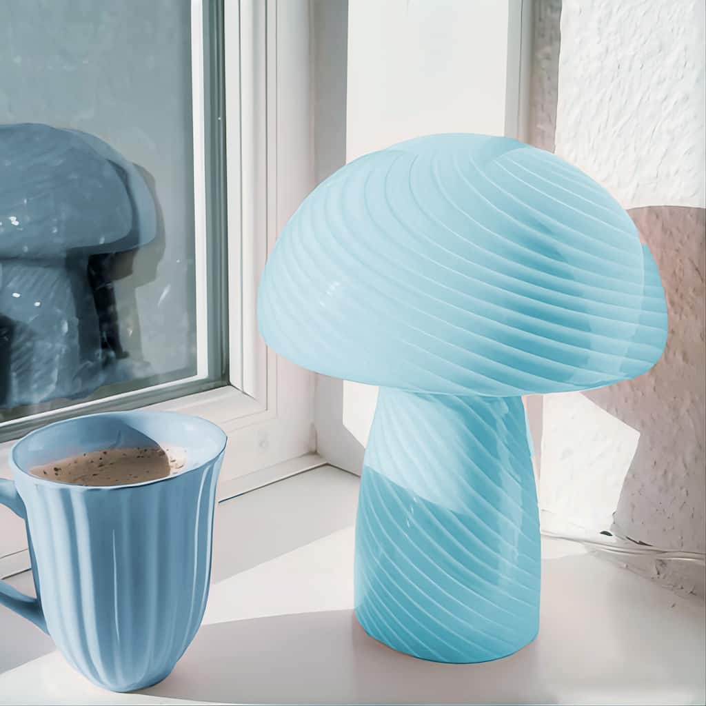 Mushroom Round Glass Table Lamp