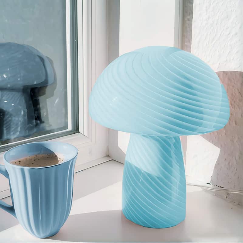Mushroom Round Glass Table Lamp