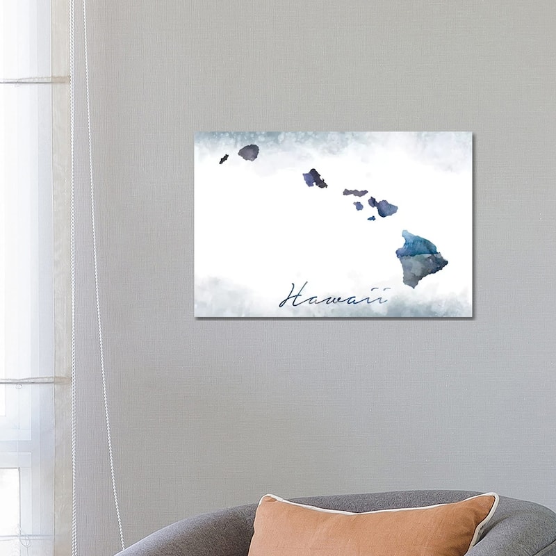 iCanvas "Hawaii State Bluish" by WallDecorAddict Canvas Print - 18x26x1.5