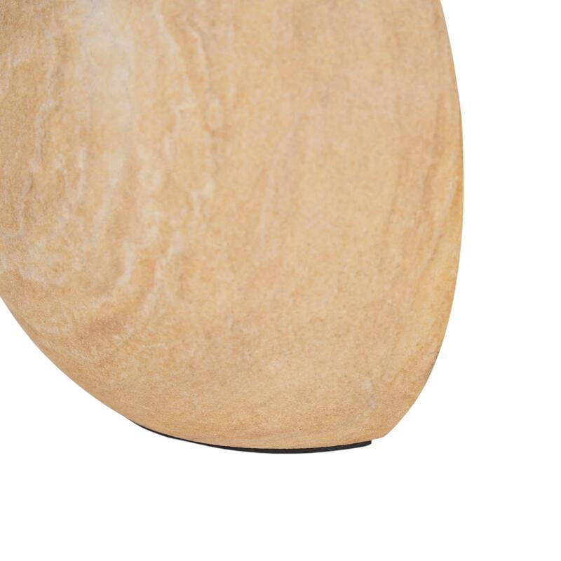 HomeRoots Set of Two Beige Stone Orb Decorative Bookends - 5.50 in. x 5.25 in. x 5.50 in.