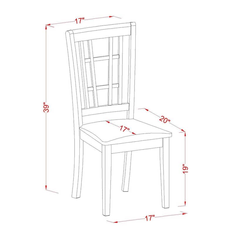 East West Furniture 7 Piece Kitchen Table Set- a Dining Table with Butterfly Leaf and 6 Dining Chairs (Seat Type Options)