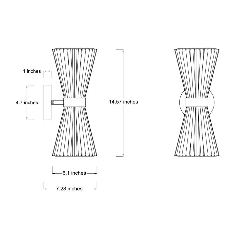 Beacon Lighting Amore 2 Light Pleated Wall Bracket