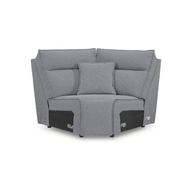 Signature Design by Ashley Modmax Gray 5-Piece Power Reclining Sectional - 125" W x 125" D x 41" H