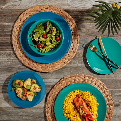 Tabletops Gallery Emerald 12 Piece Melamine Dinnerware Set